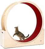Elmato 10701 Simba L Katzenlaufrad komplett montiert deutsche Qualität in Birke Natur, roter Teppich ca. 120