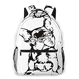 USGYY Rucksack Männer Damen Hunderasse Französisch, Laptop Rucksäcke, Kinderrucksack Schulrucksack Daypack für Jungen M