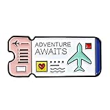 S-TROUBLE Cartoon niedliche Air Ticket Legierung Brosche Abenteuer erwartet Mini Pins Abzeichen Emaille Revers Pin niedliche Kleider Hut Schal Dekor Zubehö