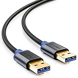 deleyCON 1m USB 3.0 Super Speed Kabel - USB A-Stecker zu USB A-Stecker - Übertragungsraten bis zu 5Gbit/s - Schwarz/B