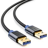 deleyCON 0,5m USB 3.0 Super Speed Kabel - USB A-Stecker zu USB A-Stecker - Übertragungsraten bis zu 5Gbit/s - Schwarz/B