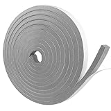 Dichtungsband Selbstklebend, Schaumstoff Dichtungsband Grau, 12mm(B) x10mm(D), Moosgummi selbstklebend für Tür Fenster, türdichtung, wetterfest, Anti-Kollision, Schalldämmung, Gesamtlänge5