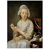 Poster Geschenk Jean-Baptiste Greuze The Wool Winder Leinwand Malerei Wandkunst Poster und Druck Wohnkultur Malerei -50X70Cm Kein R