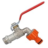 Wasser Kugelhahn mit Mutter und Garten-Kompressions-Stecker 1/2'