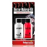 feiermeier® Horror-Makeup-Set Best. aus Kunst-Blut 29,5ml & Latexmilch Horrorhaut 29,5ml Wunde, Zombie, Halloween, Theaterschmink