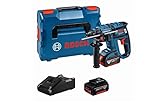 Bosch Professional 18V Akku Bohrhammer GBH 18 V-EC mit SDS-plus 2x 4,0 Ah Akku Ladegerät L-BOXX (18 Volt Schlagenergie: 1,7 J max. Bohr-Ø Stahl: 13 mm)