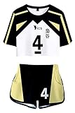 Haikyuu Fukurodani Akademie Nr. 4 Bokuto Koutarou Uniform Jersey Trikot Cosplay Kostüm T-Shirt Shorts Volleyball Trainingsanzüge --D