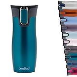 Contigo Thermobecher West Loop Autoseal, Edelstahl Isolierbecher, Reisebecher, Kaffebecher To Go, auslaufsicher, 100% dicht, hält bis zu 5h heiß/12h kalt, 470 ml, BPA frei, Bay