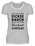 Männer Kein Dicker Bauch Feinkost Gewölbe Vatertag T-Shirt Dickerchen - Damenshirt -S-Grau (Meliert)