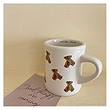 ZWMG Keramiktassen Keramische kaffeetasse küche Milch Tee Tasse frühstück trinkender Tasse Nordic Home Paar Weihnachten Becher Office Kaffeebecher (Capacity : 300ml, Color : Bear 1)