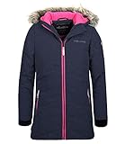 Trollkids Mädchen Lifjell wasserabweisende winddichte Ski Jacke Winterjacke, Marineblau / Vipergrün, Größe 140