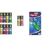 Post-it'Index Mini Promotion' Klebezettel Set zum Markieren', 11,9 x 43,2 mm & Tipp-Ex Korrekturroller Micro Tape Twist, Blau/Grün or Rot/Lila, 8m x 5