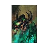 Illidan Stormrage World of Warcraft Game 2 Leinwand-Poster, Wandkunst, Deko, Bild, Gemälde für Wohnzimmer, Schlafzimmer, Dekoration, ohne Rahmen, 30 x 45