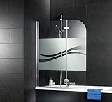 Schulte Badewannenfaltwand Komfort 112 x 140 cm, 5mm Sicherheitsglas Liane, alunatur D3353 01 97 Duschabtrennung für Badew
