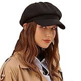 JAOAJ Damen Schirmmütze Winter 8 Panel Newsboy Mütze Schirmkappe Backerboy Cap Ballonmütze 55-59