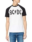 AC/DC Herren Logo Raglan T-Shirt, Weiß (Weiß/Schwarz), M