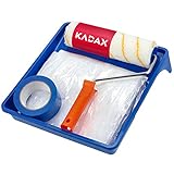 KADAX Malerset, 5 tlg: Rolle, Rollengriff, Malerfolie, Abtropfgitter, Malerband, komplettes Hausmaler-Set, Renovierungs-Set, Farbroller-Set (5 Teile)