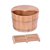 JHDDP3 Foot Bath Fussbadewanne Mit Massage Fußpflege Pediküre,Großes Fußbecken,Fuß Eimer Begasung Barrel aus Holz,Fußbad Barrel,Saunakübel Fußbadewanne (Size : A)