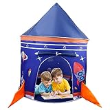 Raketenschiff Kinder Spielzelt Raketenschiff Pop Up Kinderzelt Einzigartiges Weltraum- und Planeten-Design Zelt für Jungen und M