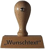 • Holzstempel mit individueller Textplatte, Wunschtext, einzeilig, 5 cm, gleich online g