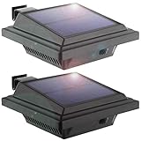 Uniquefire Solarlampe 12 LEDs Dachrinnen Außenlampe Leuchte Wandlampe Solar Kaltweiße Licht für Garten, Terrasse, Fahrtweg, Höfe, Traufen (2 STK.)