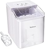 YOLEO Eiswürfelmaschine, leise Ice Maker 9 Eiswürfel in 8 Minuten, 12kg /24 Stunden, Selbstreinigungsfunktion, Einfache Bedienung, Weiß