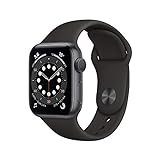 Apple Watch Series 6 (GPS, 40 mm) Aluminiumgehäuse Space Grau, Sportarmband Schw