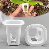 ZHANGLE 100 Stück quadratische Hydroponik-Pflanzkörbe, erdlose Kultur-Pflanznestkörbe, Gartennetzbecher mit breitem Rand und geschlitztem N