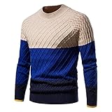 NHNKB Strickpullover Herren Pullover Sweatshirt Sweatjacken Feinstrick Pulli Rundhals Dehnbare Winterpullover Pulli Sweater Lose Strickw