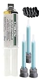 Ber-Fix® Stoßstange Reparatur 2K PUR 60Sek. SCHWARZER 25g Spritze 1:1 mit 5 Spitzen -Kunststoffkleber 2K Kleber Kunststoff-Rep