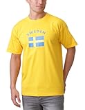 Coole-Fun-T-Shirts Herren SCHWEDEN T-Shirt MIT Flagge, GELB, L