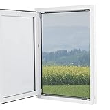 EASYmaxx Moskitonetz 150 cm x 130 cm | Mit Pollenschutz & Magnetbefestigung fürs Fenster | Einfach zuschneiden & magentisch an den Fensterrahmen anklicken | Kein Bohren, Schrauben oder Zusägen [grau]