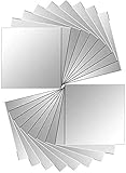 Jrancc DIY Spiegelfliesen 48 Stück Aufkleber Spiegel 15 * 15 cm PET Silber für Küche Badezimmer Umkleidekabine Dek