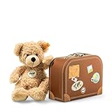 Steiff Teddybär Fynn im Koffer - 28 cm - Teddy Kuscheltier für Kinder - beweglich & waschbar - beige (111471)