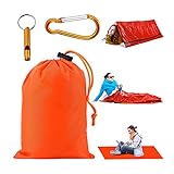 Gsrhzd Notfallschlafsack, Survival Biwaksack, Outdoor Notfall-Survival-Schlafsack mit Pfeife für Kälte, Wasserdicht und Wärme, geeignet für Camping (gelb)