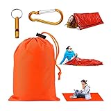 Gsrhzd Notfallschlafsack, Survival Biwaksack, Outdoor Notfall-Survival-Schlafsack mit Pfeife für Kälte, Wasserdicht und Wärme, geeignet für Camping (gelb)