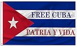 Freie Kuba-Flaggen mit Messingösen für Protest oder Bewegungen, Patria Y Vida, doppelseitiger Druck, Outdoor-Flaggen & Banner-Schild, 91 x 152
