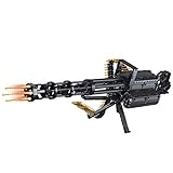 LDB SHOP Technik Bausteine Gewehr, 1422 Klemmbausteine Technik Gatling Mechanische Sturmgewehr Modell mit Schussfunktion und Motorn, Militär Waffe-Schießwaffe Bausatz Kompatibel mit Lego T