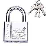 Hängeschloss mit Schlüssel Schlösser für Schließfächer Gatterverriegelung mit 4 Tasten Stahl Keyed Vorhängeschloss für Rucksäcke Laptoptaschen Boxen Lagerschränke(Size:40mm)