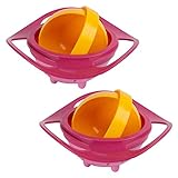 Baby Schüssel- Miotlsy Universal Gyro Bowl Kinder dreht sich des Kreisels 360 Drehen Schüssel mit Deckel Gyroskop Flying Disk Schalen mit Deckel 2p