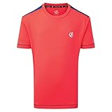 Dare 2b Kinder DKT424 P76C11 Bring It On' T-Shirts/Polos/Westen, Fiery Coral/Petrol Blue, 11-12