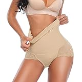 Bingrong Damen Miederslip stark formend Bauch Weg Spitze Push-Up Taillenslip,Hautfarben,3XL