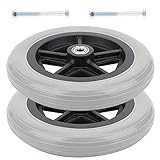 JTGPFC Front Caster Rollator, Lenkrollen Für Rollstuhl, Klein, Abriebfest, 6 7 8 Zoll Behinderte Old People Walk Chair Rollstuhl Gummiräder, Ersatzräder Ersatzrollen Solide, 2 Stück