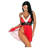 AFFGEQA Weihnachts Damen Dessous Set Dünne Höschen Sexy Slip Set Baumwoll Unterwäsche Unterhosen Bequem Dessous Frauen Nahtlos Hip