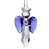 Rainbow crystal Lila Schutzengel Kristall Sonnenfänger 6.5cm Lang Fenster Blume Auto Home Decor Chakra Kristall Ornament Regenbogen Maker Schutzengel (Violett)