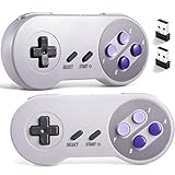 suily 2.4 G Wireless Controller für Classic SNES NES, wiederaufladbare USB Gamepad für PC, Raspberry PI (Betriebssystem, Windows, Linux, Android), 2 Pack