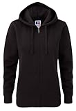 Z266F Damen Authentic Hooded Sweatjacke Sweatshirtjacke Jacke mit Kapuze, Größe:L;Farbe:Black