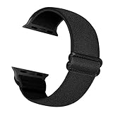 Elastisches Cuteeze-Ersatzarmband Kompatibel mit Apple Watch-Armband 38 mm 40 mm 42 mm 44 mm, weiches Nylonarmband für iWatch Serie 6, 5, 4, 3, 2, 1, SE(Schwarz, 42/44mm)