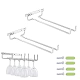 2 Stück Stemware Weinglashalter, Stemware Racks, Weinglashalter Gläserhalter, Halterung für Weingläser, Hängendes Weinglasregal, für Küche, Bar, Restaurant (Silber)