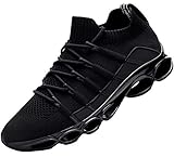 DYKHMILY Sicherheitsschuhe Herren Arbeitsschuhe mit Stahlkappe sportlich Schuhe Leichte Atmungsaktiv(Schwarz,36)